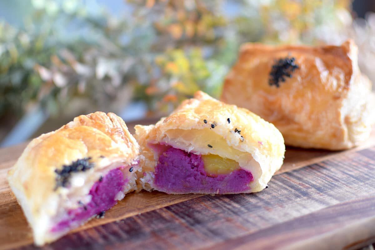 紫芋と栗のパイ